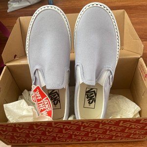 NWT Vans Slip-On Checkerboard Foxing Grey Dawn Skate Shoes